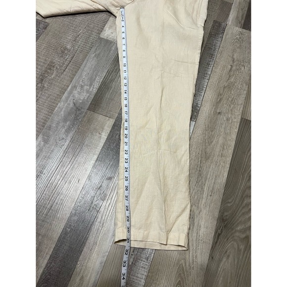 TailorByrd Collection‎ Linen Pants Mens 36x31 Straight Beige Beach Casual Chino - Picture 4 of 8